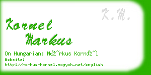 kornel markus business card